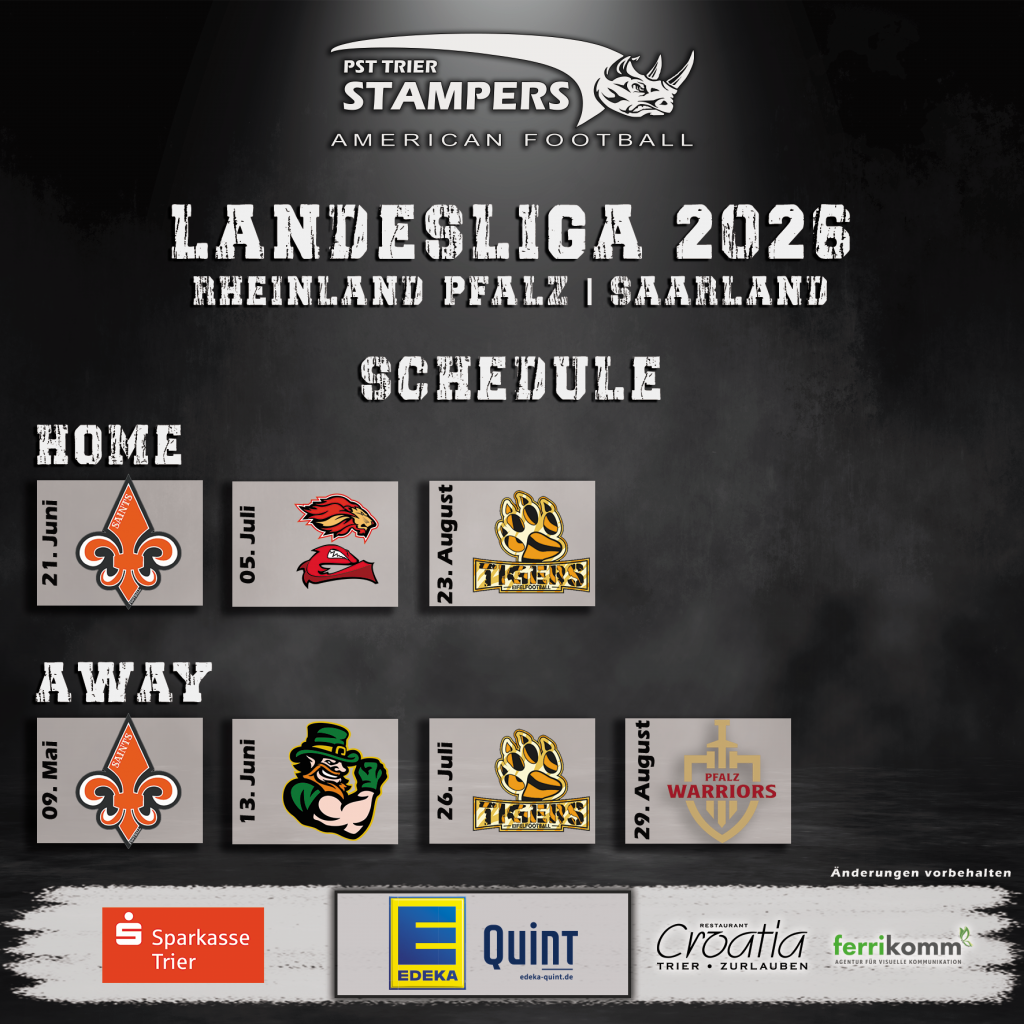 Spielplan der Herren 2026