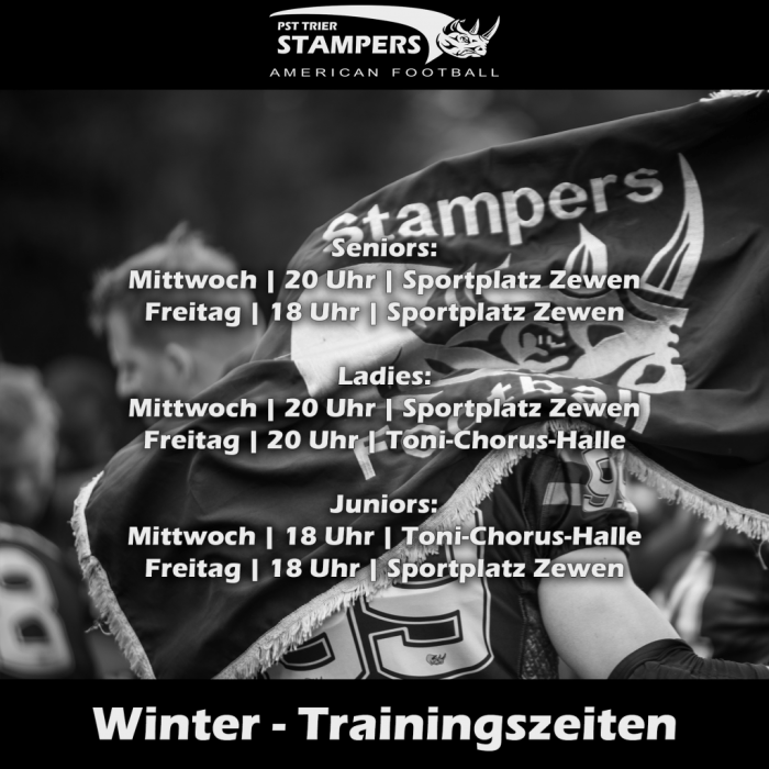 Aktuelle Trainingszeiten für dem Winter!