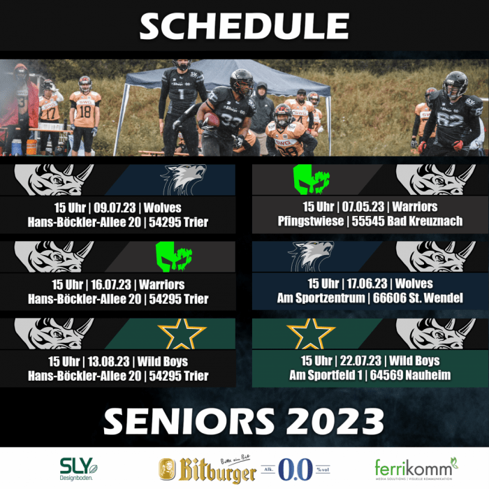 Spielplan der Seniors 2023