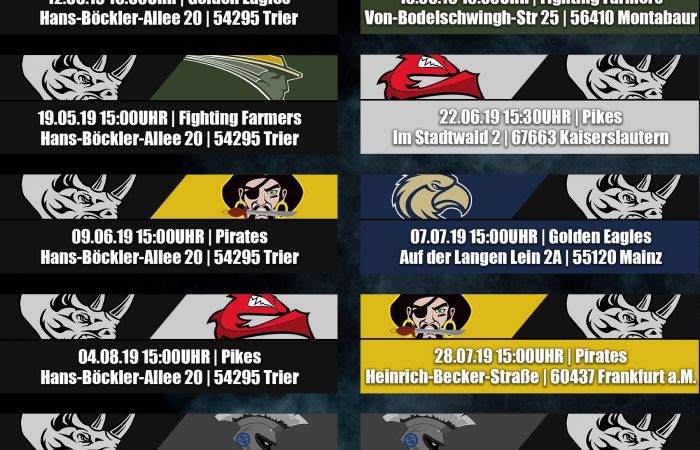 Spieltermine der Herren und U19